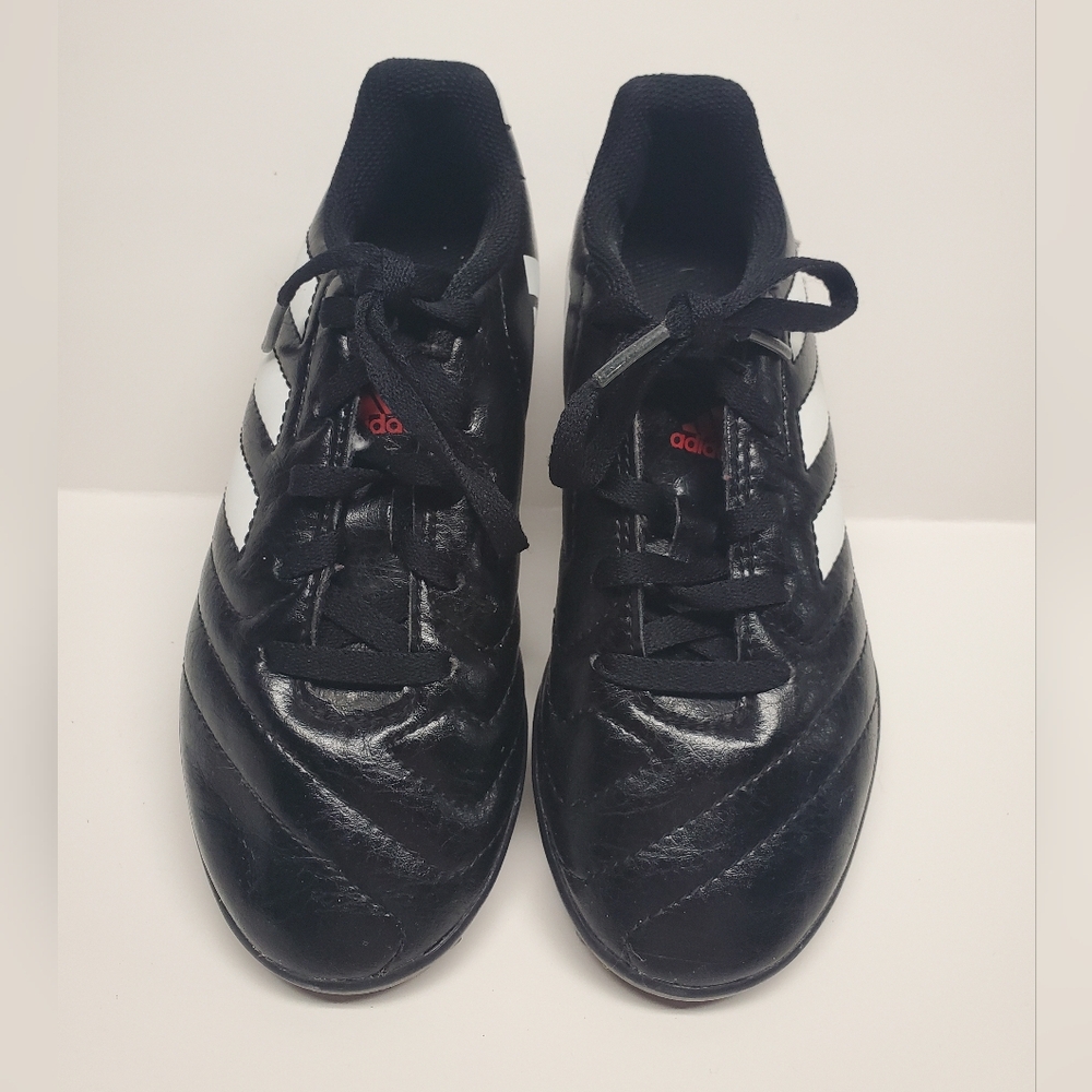 Adidas Kids Golette VII Turf Soccer Shoes Size 1 Preowned Black & White
